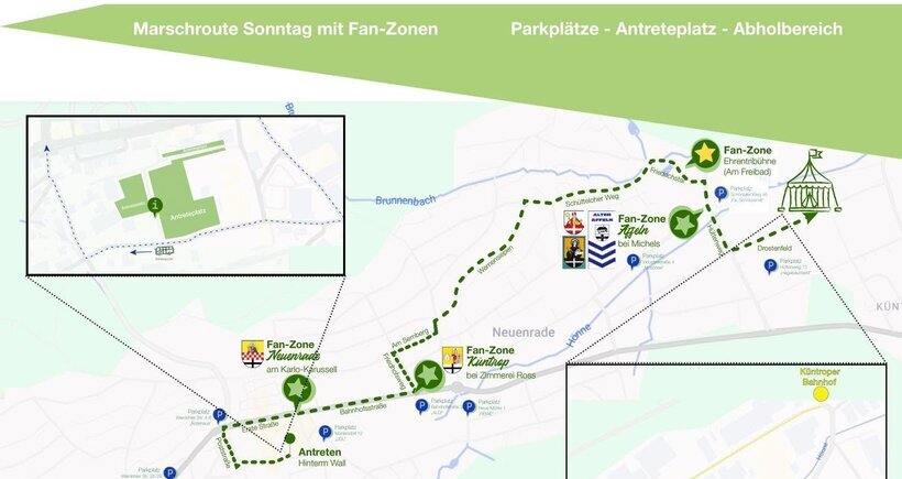 Das ist die Marschroute beim Kreisschützenfest am Sonntag durch Neuenrade.